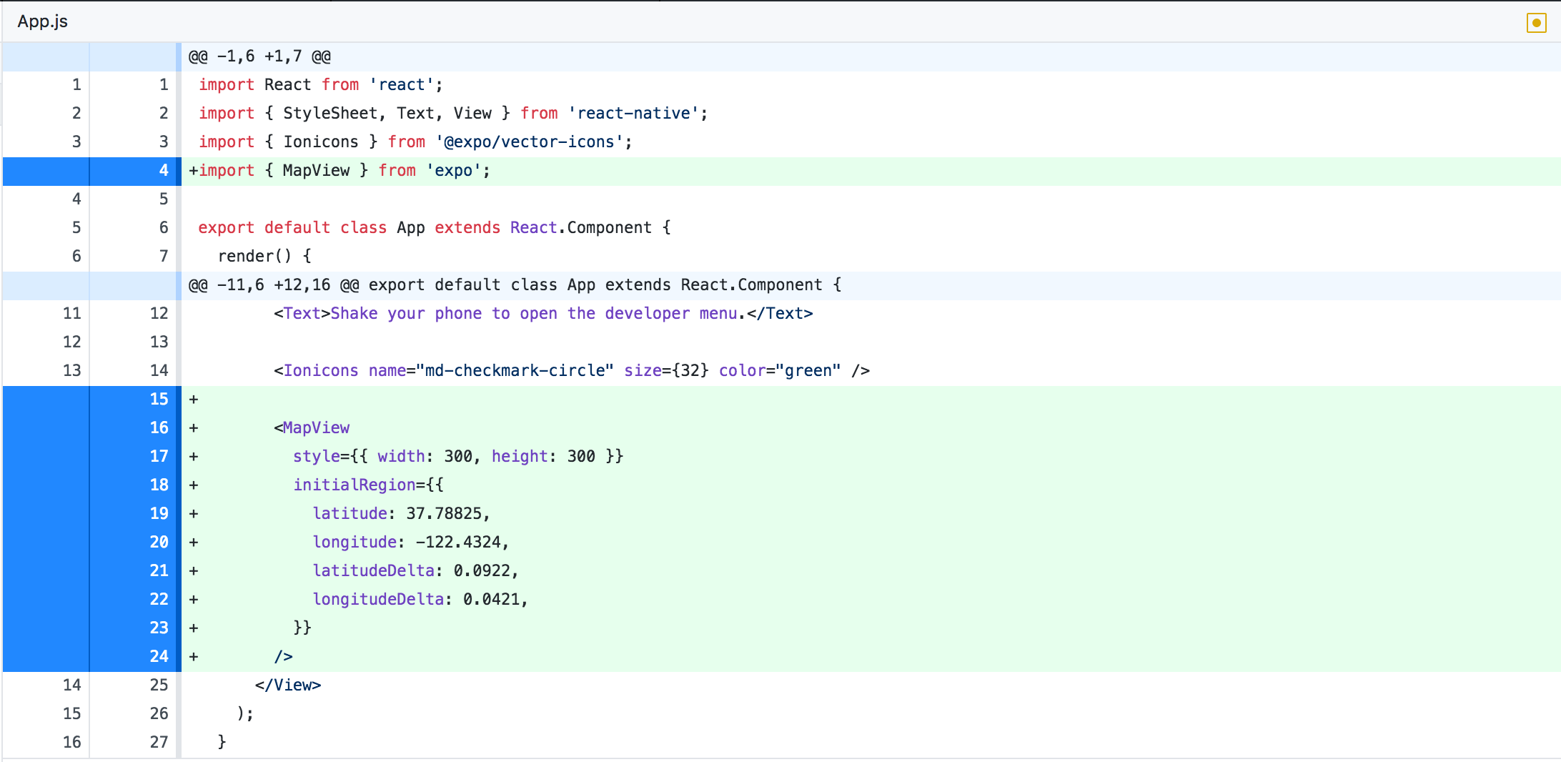 Add MapView code changes